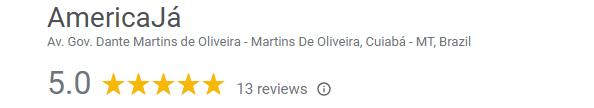 Avaliação do Google de media de 5 estrelas de um cliente