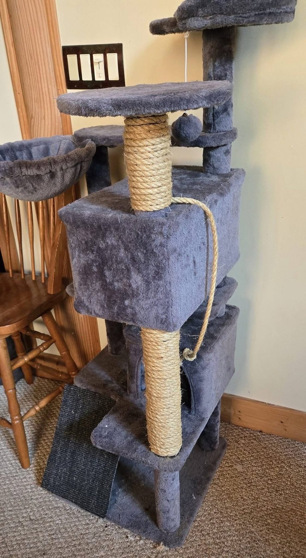 Repaired cat tree