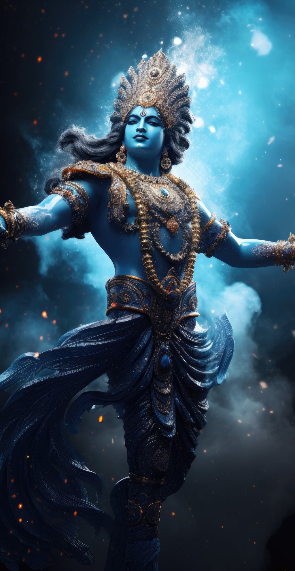 krishna in a powerful stance 