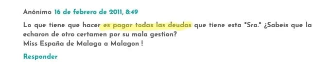 Rosa María Fernández López no paga sus deudas
