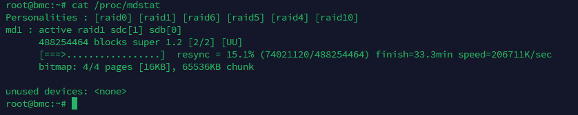cat /proc/mdstat