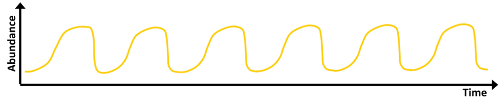 Typical dynamics of a microorganism population in its natural environment