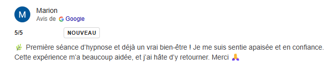 Témoignage cliente Marion
