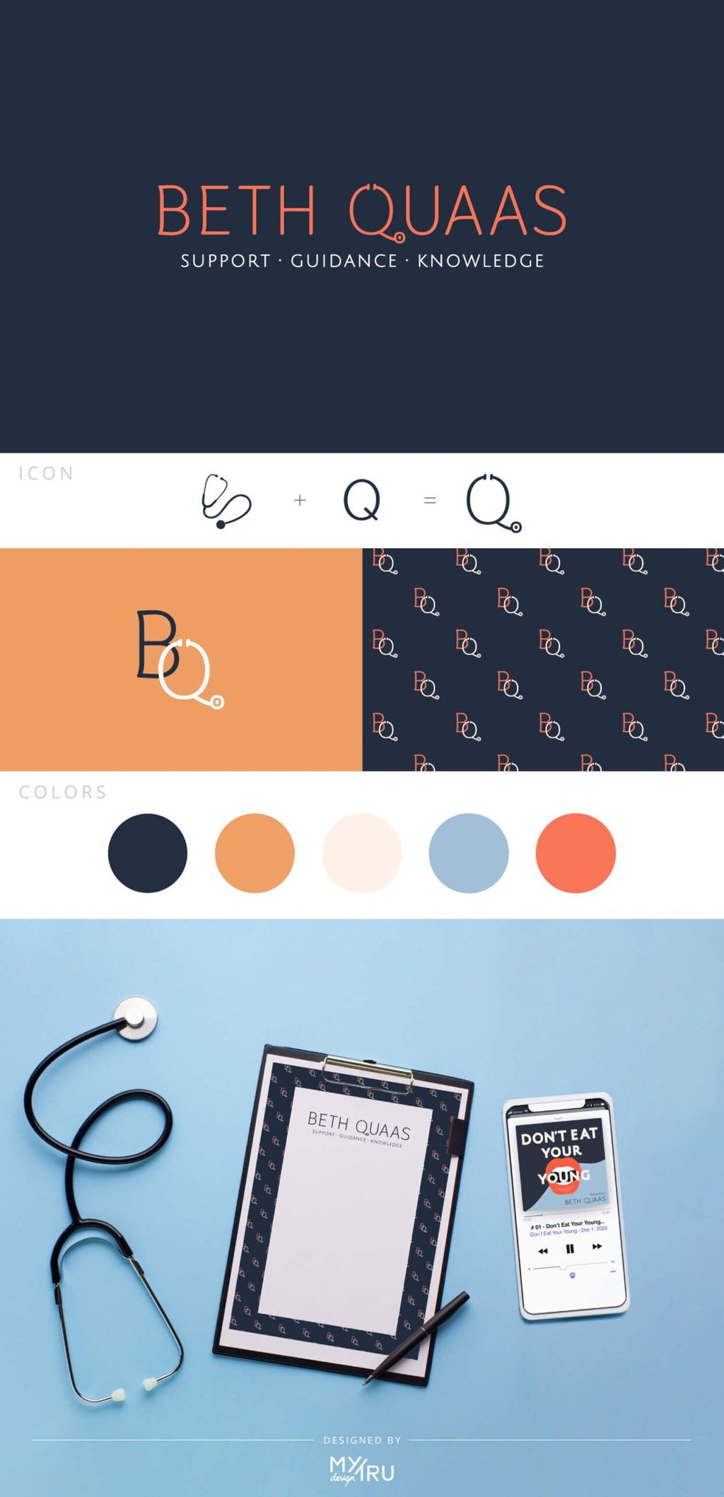 Logo and Podcast Cover Design for Nurse Beth Quaas