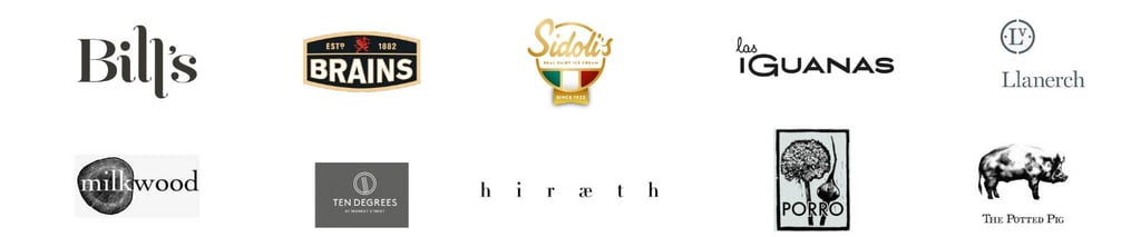 a bunch of logos on a white background