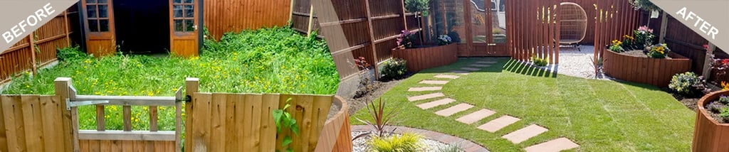 Wooden Circle Timber Planters & Screening - Before & After