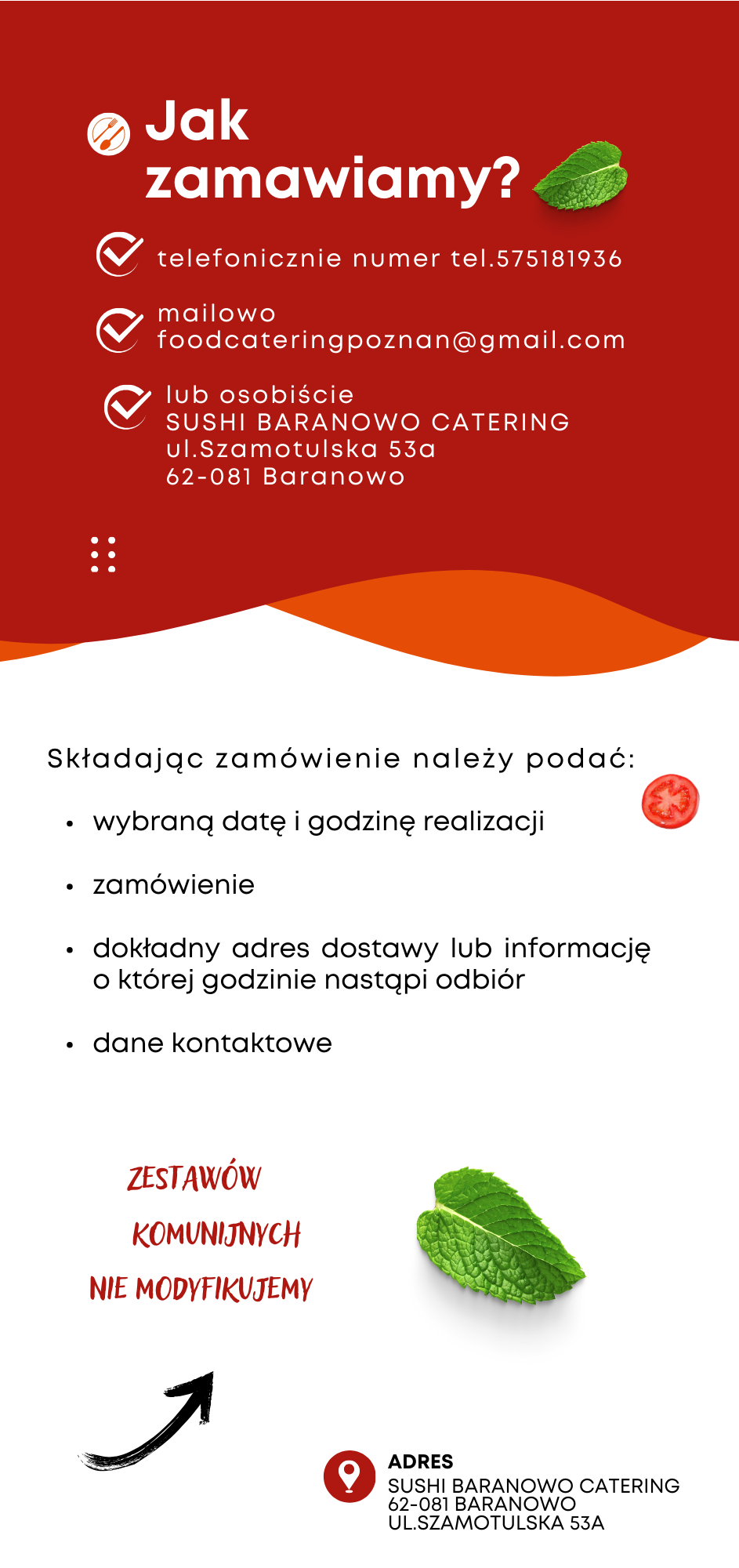 Menu na komunię Poznań i okolice