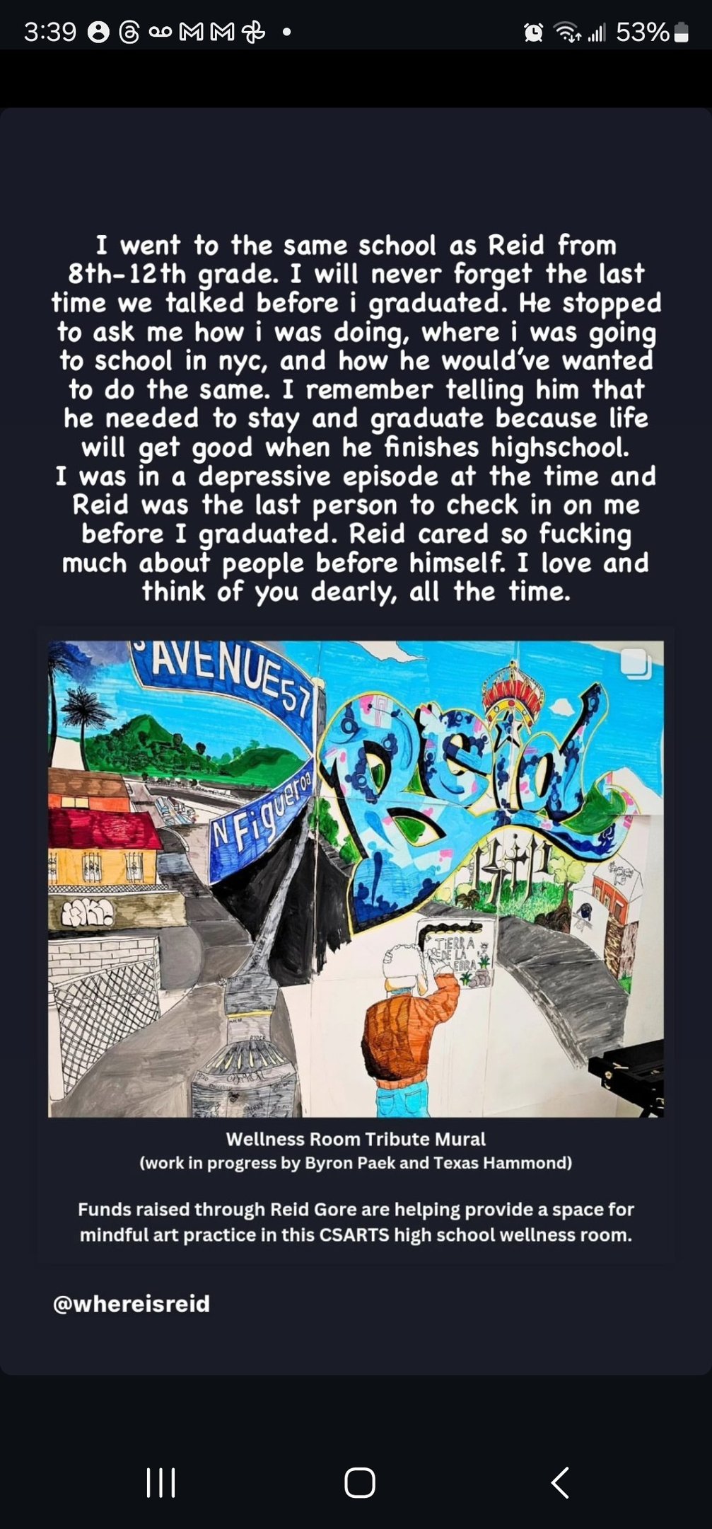 a mural in process in wellness room