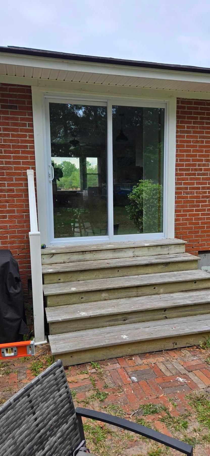 Old sliding glass door