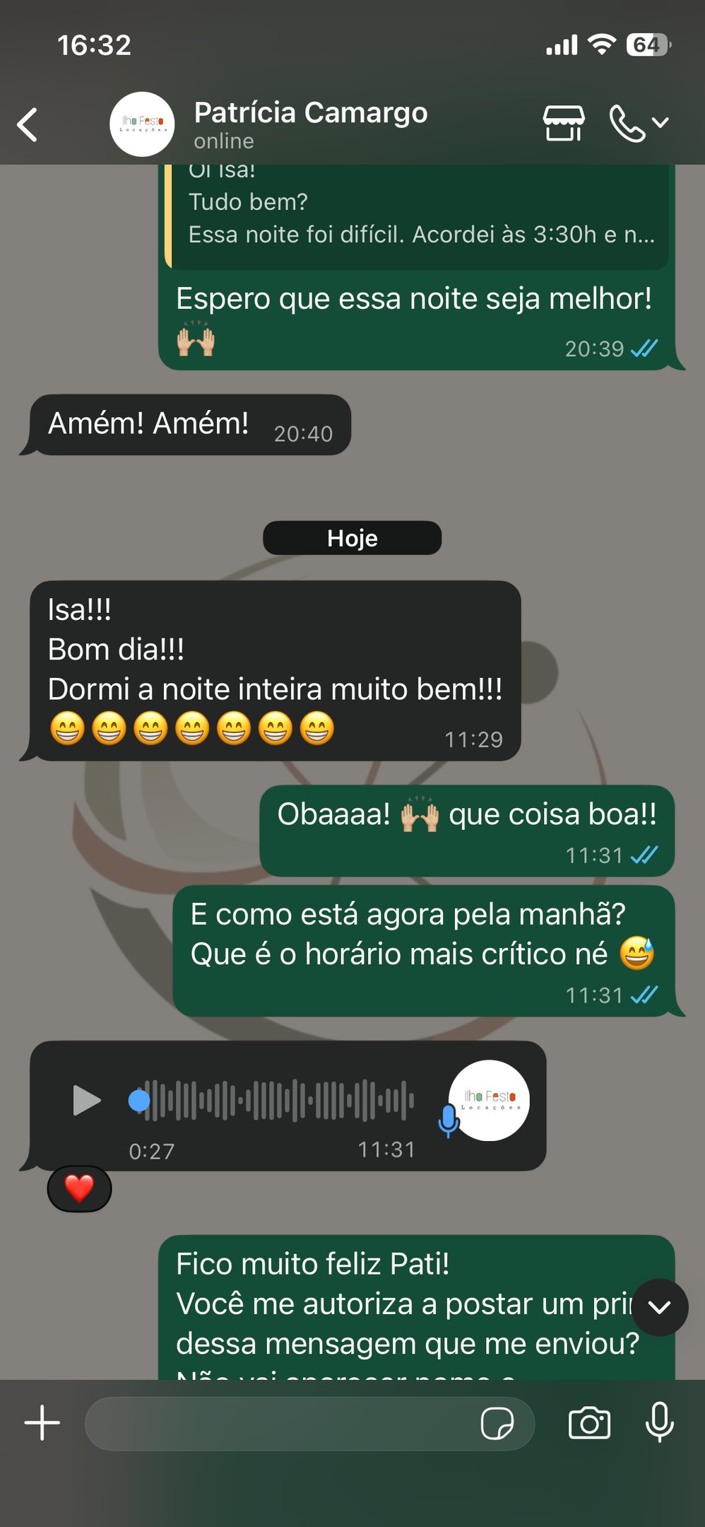 Print de uma avaliação no Google Business Profile de paciente satisfeito - fisioterapia ilhabela
