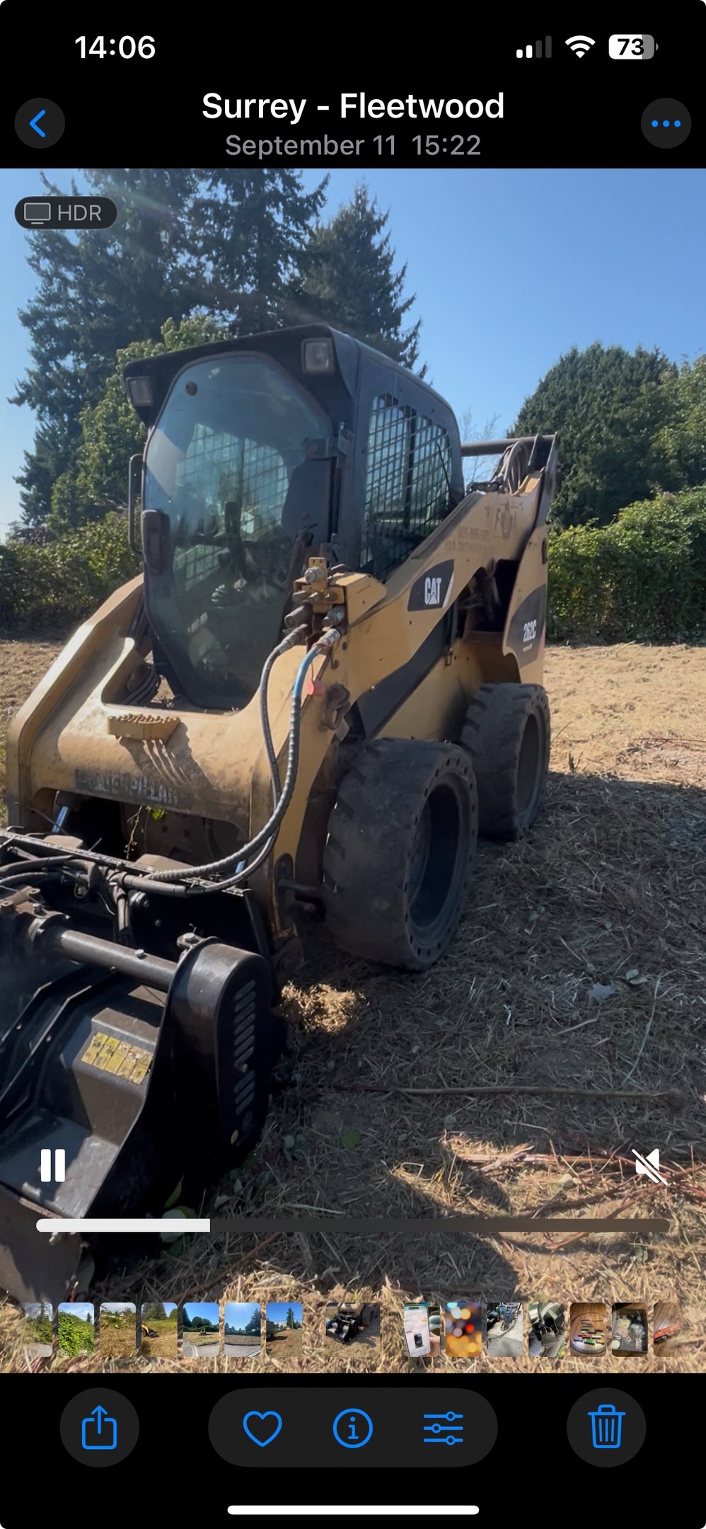 Skid steer used for blackberry removal