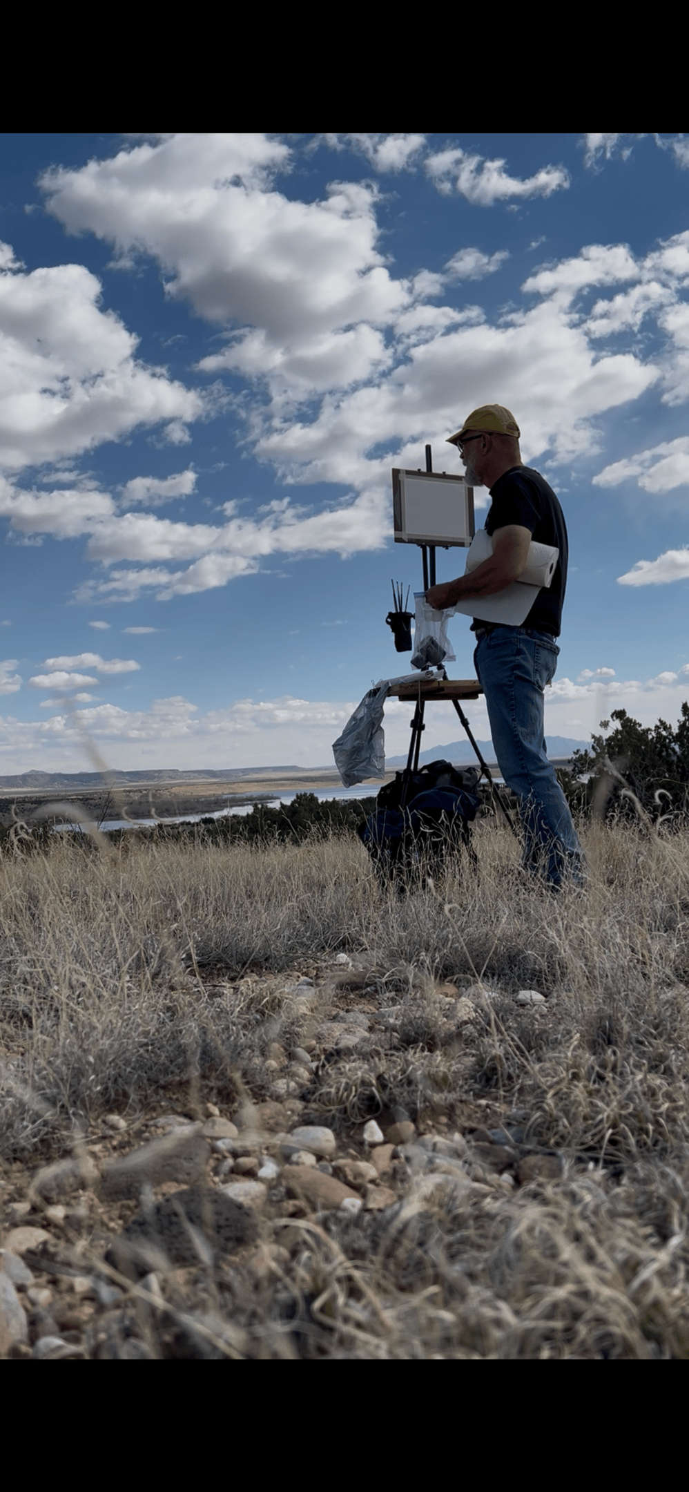 Forensic HUD overlay on Founder at easel. System Initialization: Reclaim Original Judgment