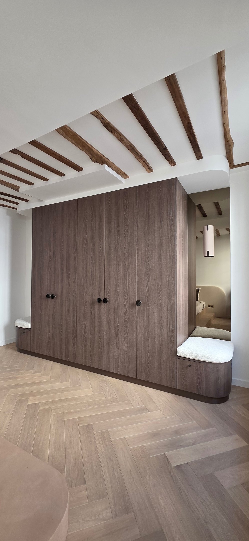 banquettes sur mesure en laine bouclé 