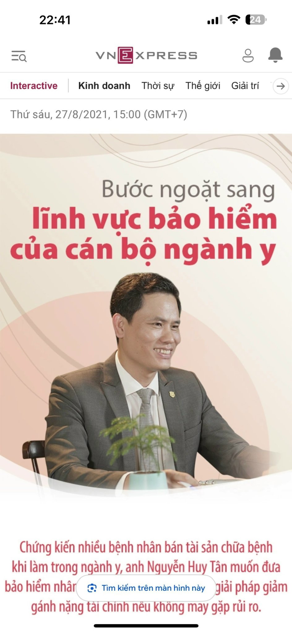 bước ngoặt sang lĩnh vực bảo hiểm