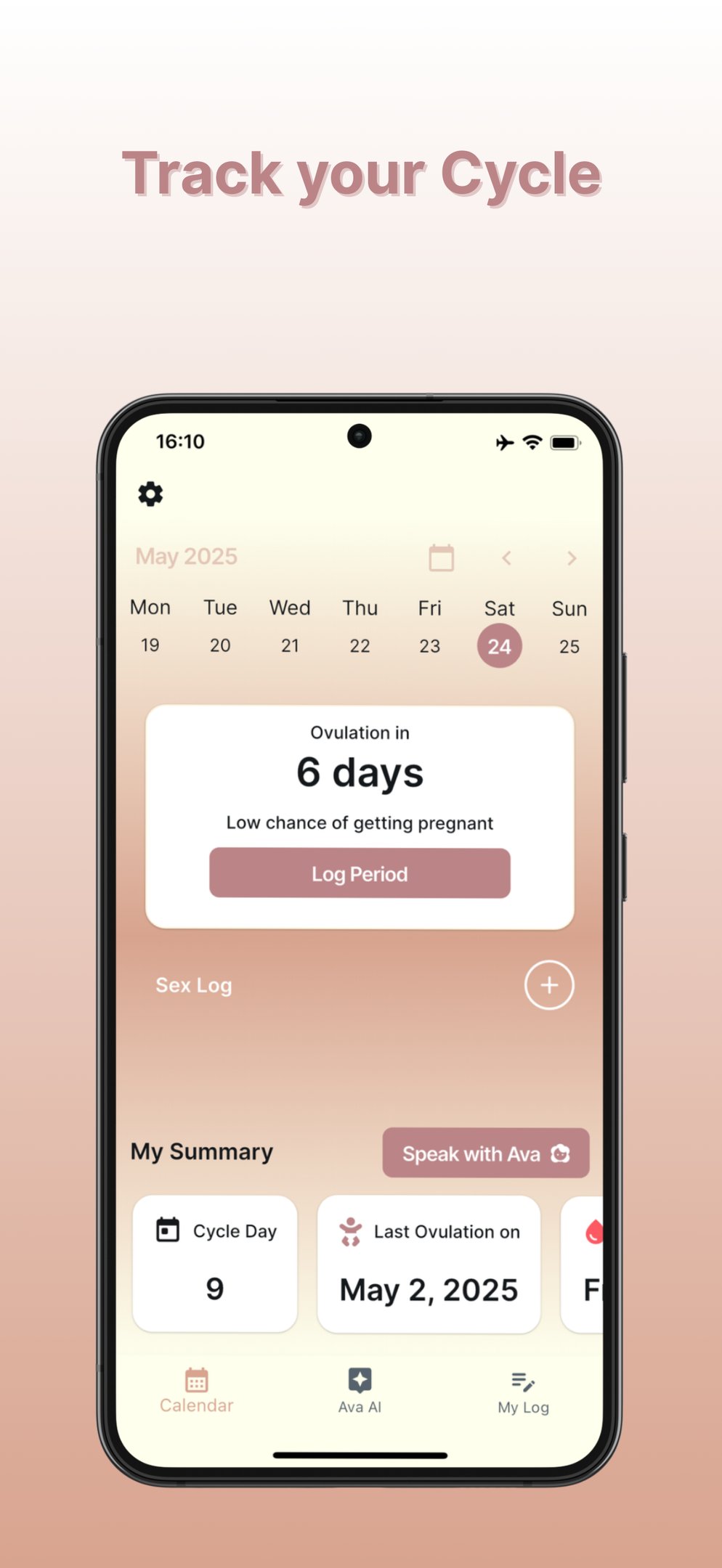 Ovulation Fertility Tracker app screenshot
