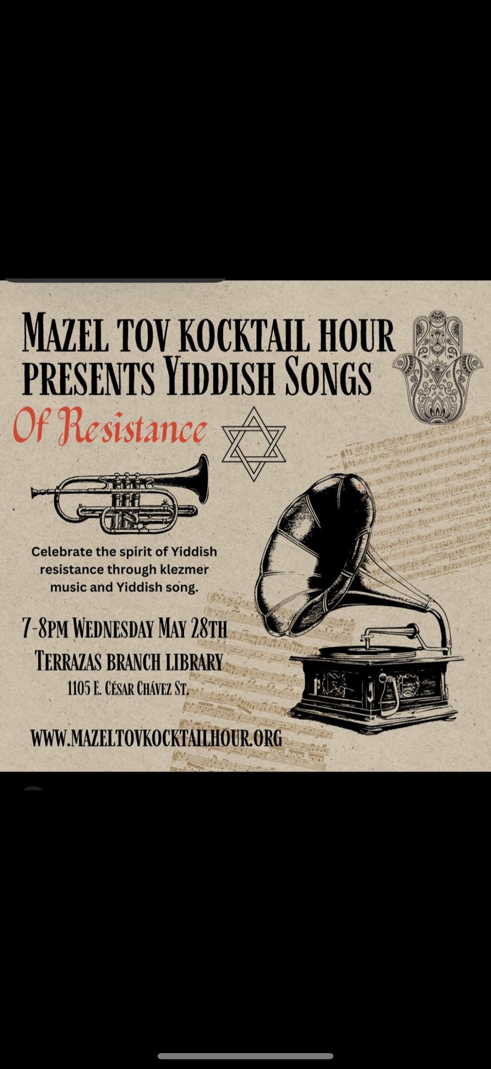 Mazel Tov Kocktail Hour presents Yiddish Songs of Resistance