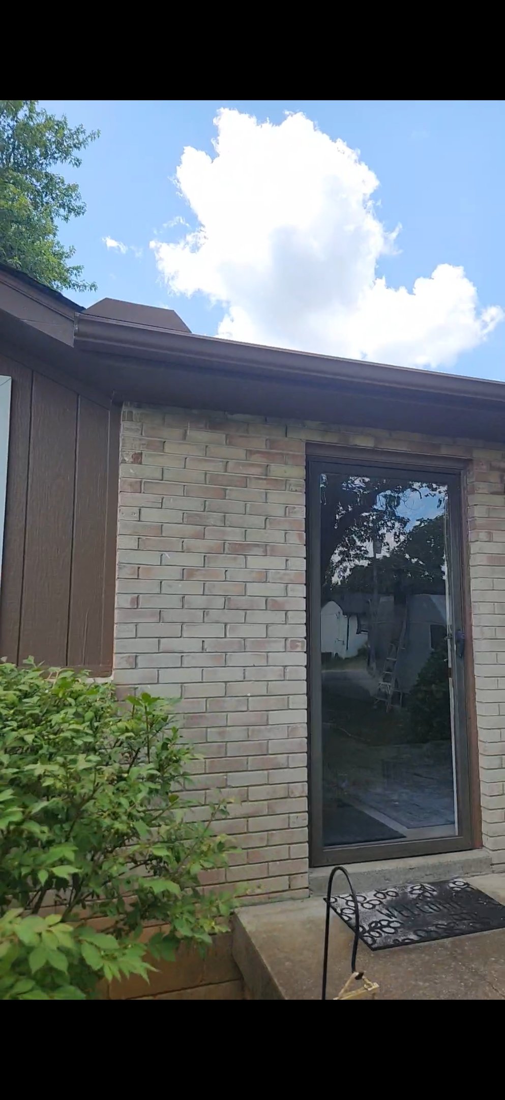 Painted gutters, home exterior