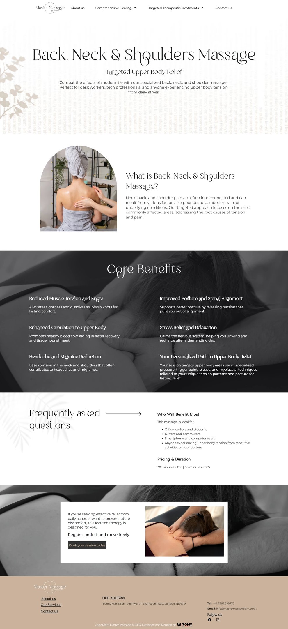 Back, Neck &Shoulders Massage