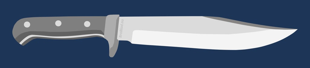 Illustrasjon av en fastbladkniv 