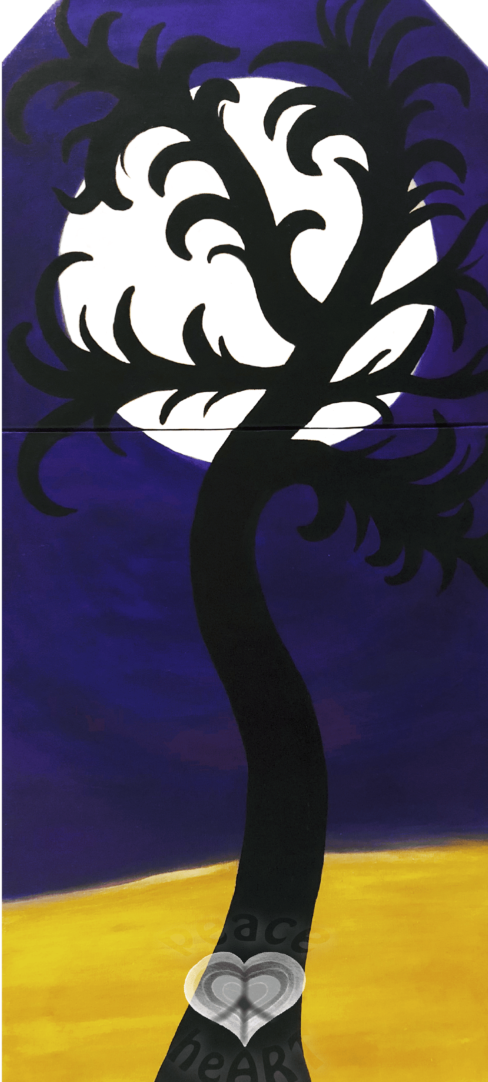 Visionary healing art dreamscape acrylic painting, titled, Shadow Self