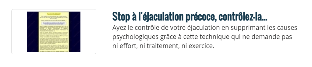 stop a l'éjaculation précoce