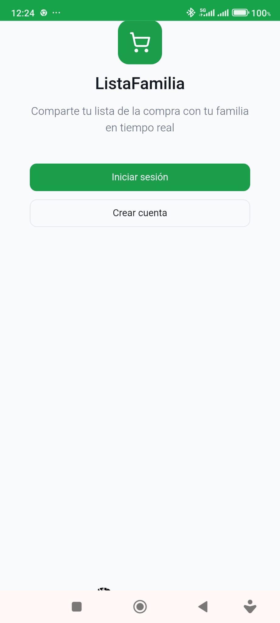 Pantalla inicial de la App generada con Lovable.