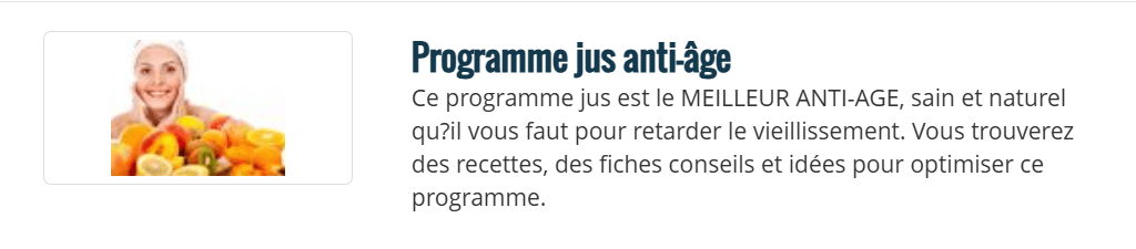 programme anti vieillissement