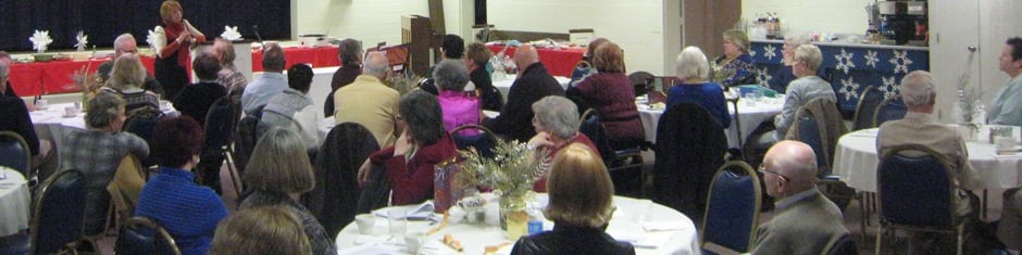 Neighbors gathered at a fundraising event