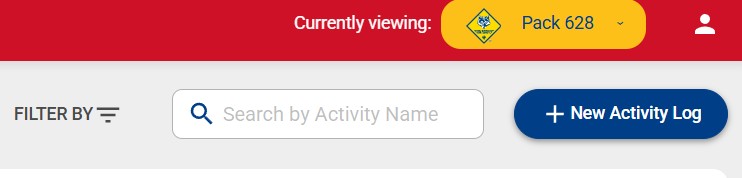 In the upper right corner you will find a button for New Activity Log