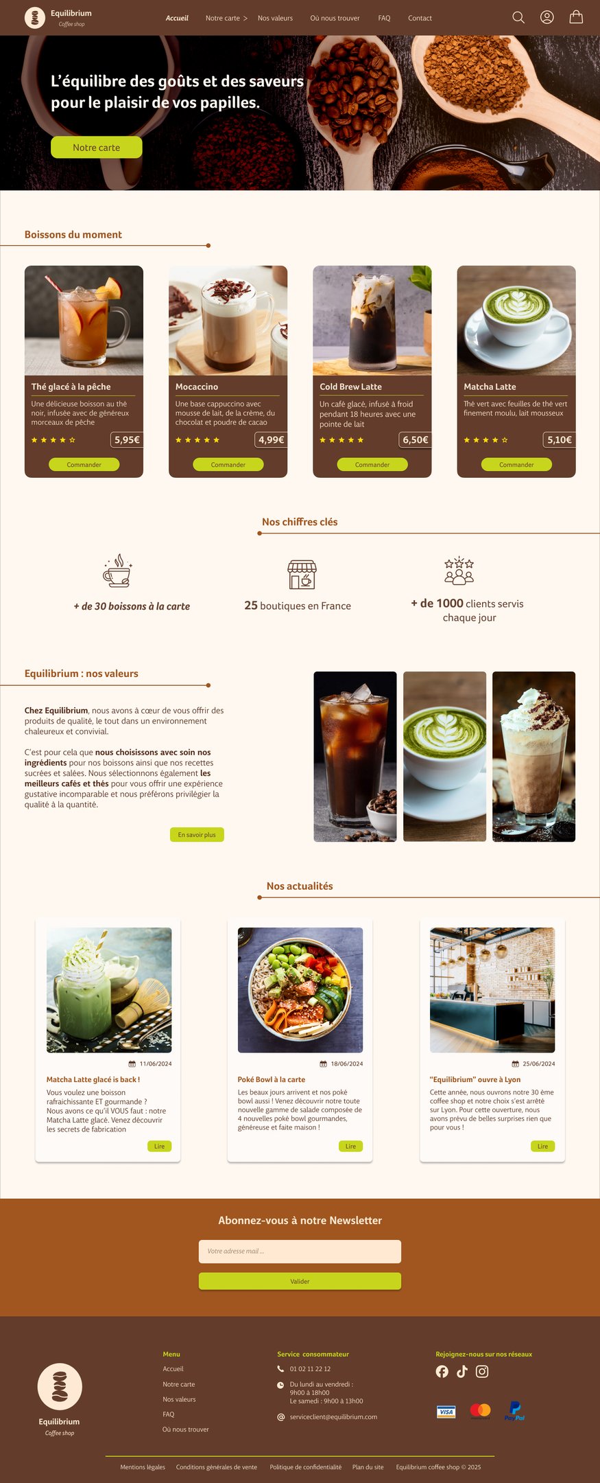 Equilibrium Coffee Shop - Page Accueil