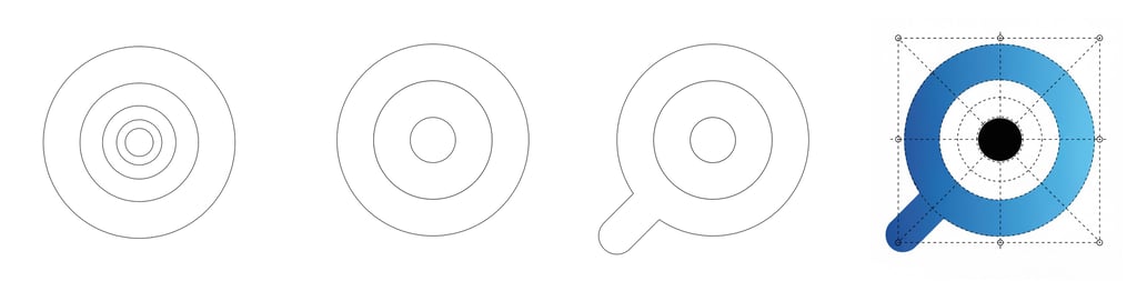 Magnifio logo tasarım süreci ve Altın Oran (Fibonacci) kullanımı