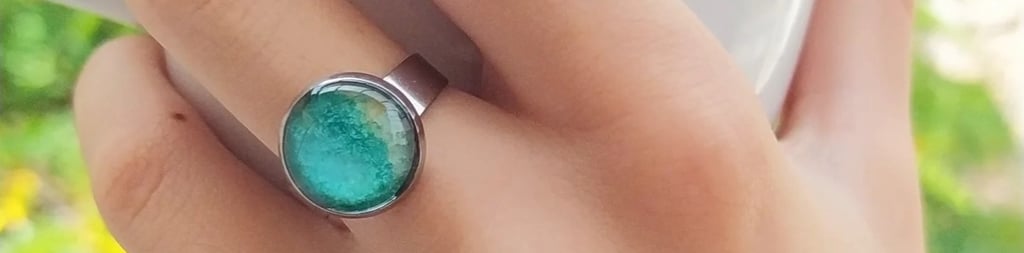 bagues aquarelle bijou art unique fabrication artisanale auvergne france artiste