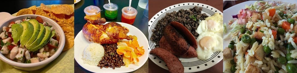 Collage of Las Brasas Costa Rican food