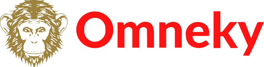 a lioness is shown in the background of the logo for omeky