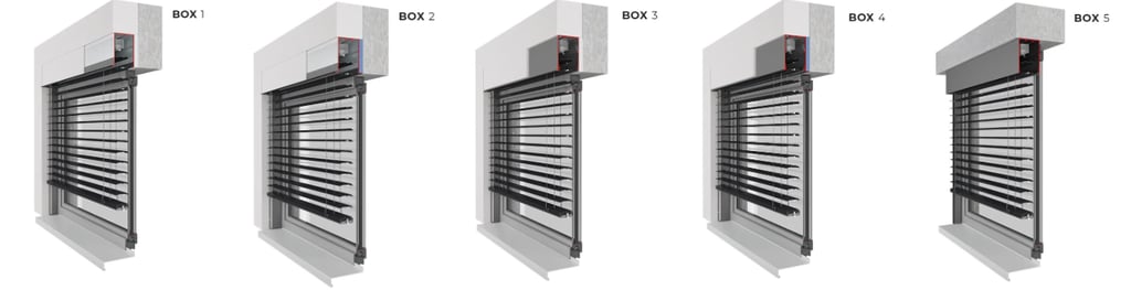 a series of four different types of doors