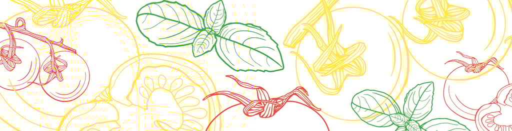 Pasta ingredients line illustration pattern