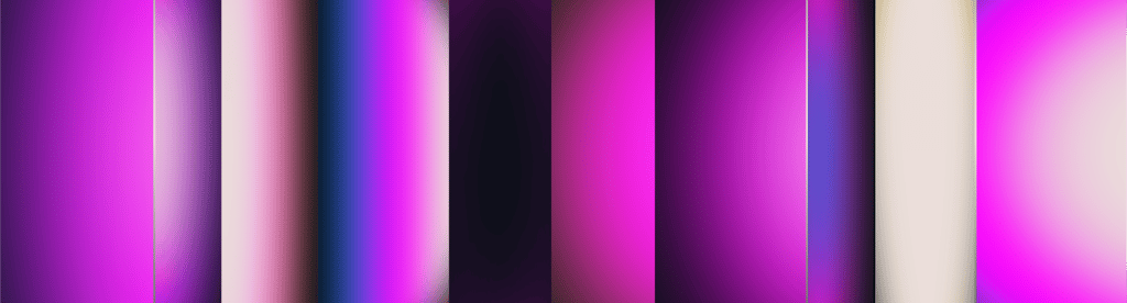 a group of four different colored lights on a black background