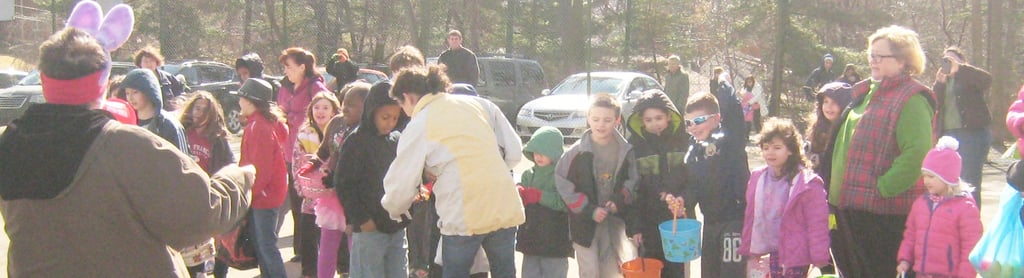 Children and parents gathered at Crescent Hills park to meet the Easter Bunny