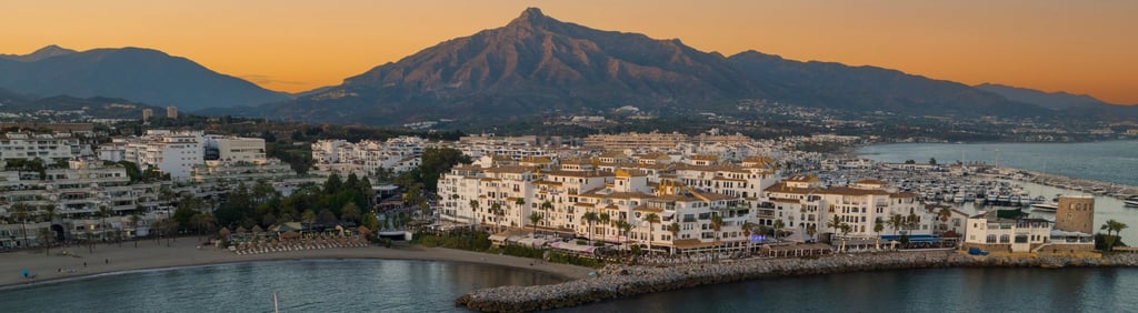 Sierra Blanca, views from the sea, Marbella port