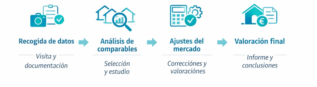 Diagrama del proceso de contratación de un informe de valoración inmobiliaria