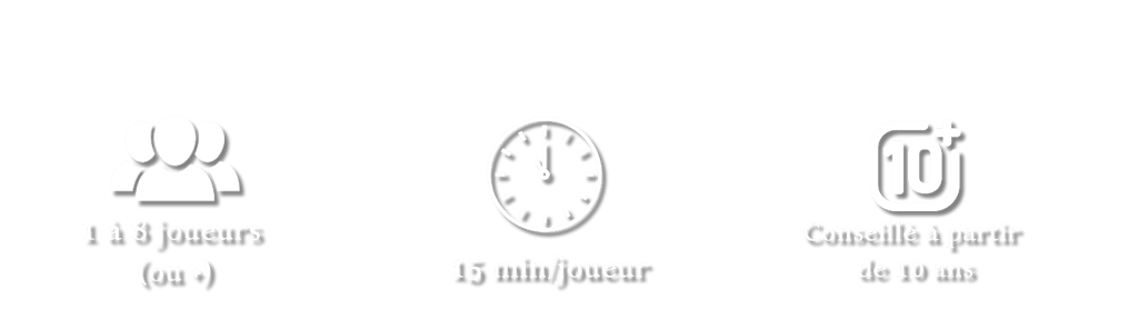 1 à 8 joueurs  15 minutes par joueur, a partir de 8 ans
