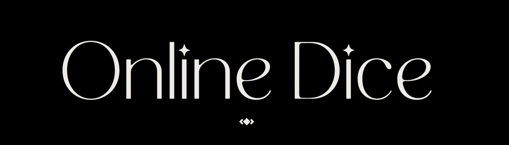 Photo shows the title Online Dice with white letters on a black background.