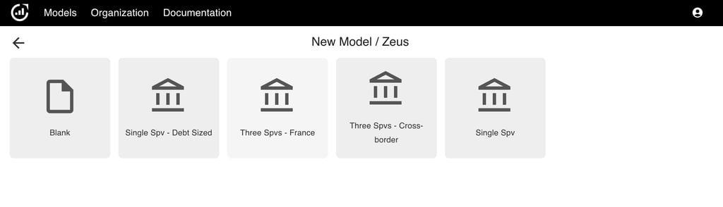 Application de modélisation financière Peerception : création avec un template