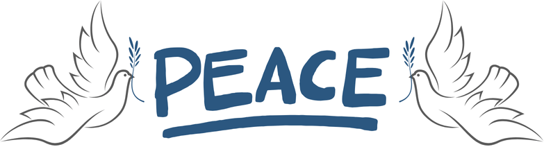 2 doves and a peace sign