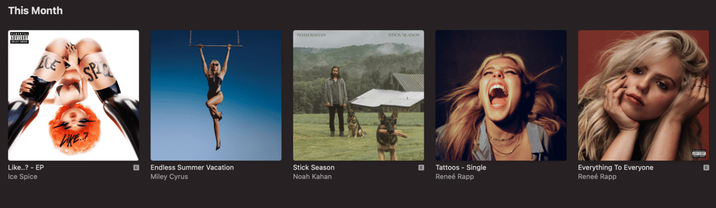 Albums in music library