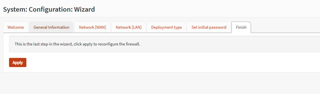 Aplicando as configurações finais do OPNsense
