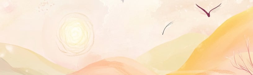 serene pastel landscape with birds