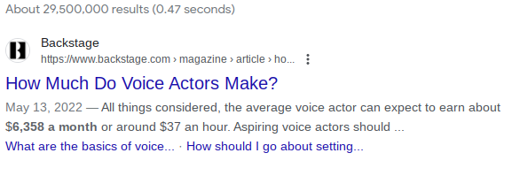 google search results screenshot