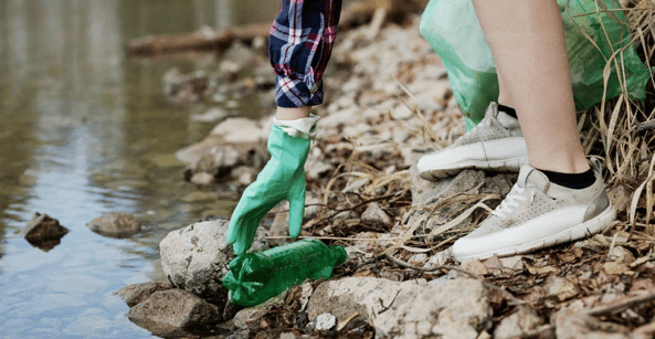 Waste continent in ocean - image