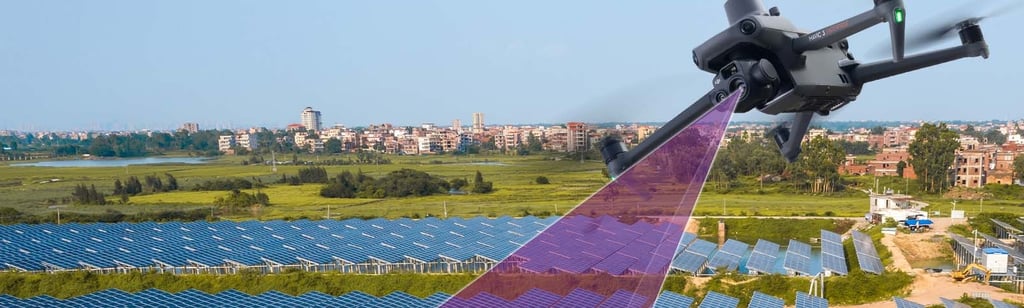 Termal drone ile güneş paneli denetimi.